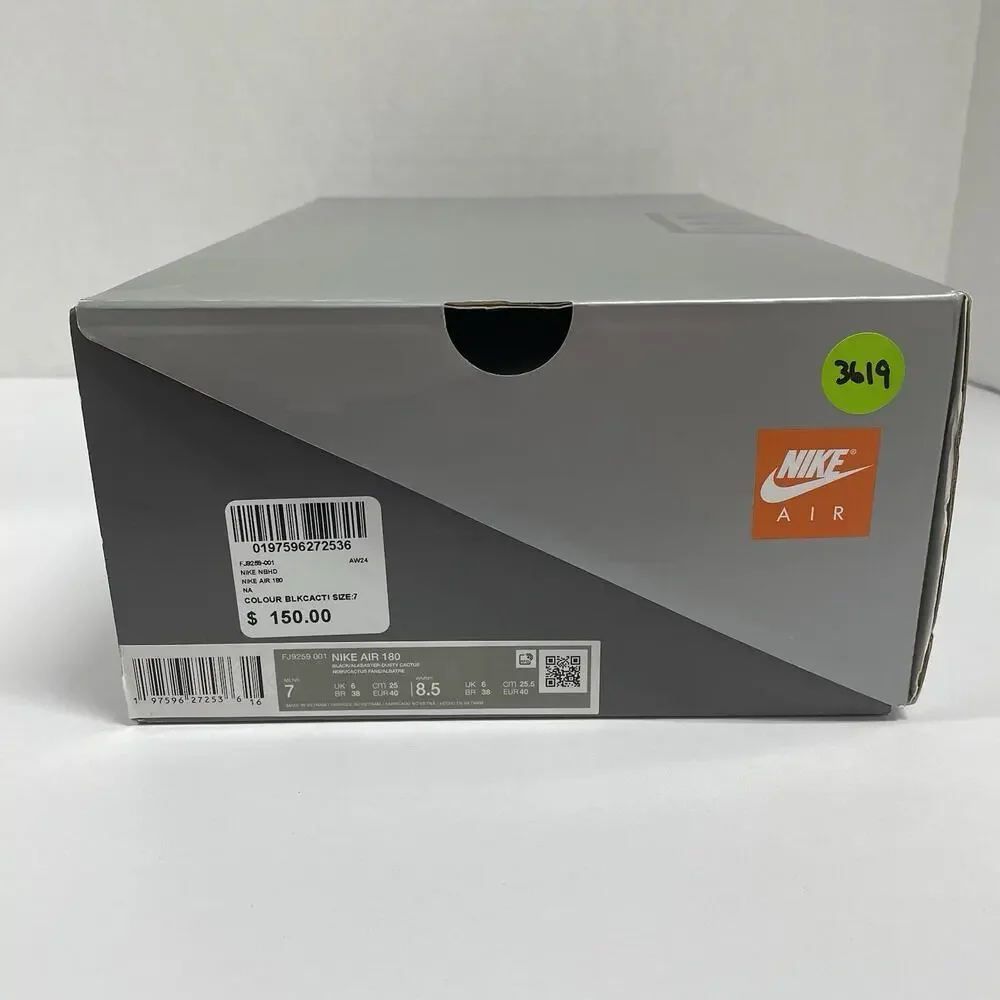 Nike Air Max 180 Black Dusty Cactus FJ9259 001 Size 7 Blue Turquoise Retro Shoes